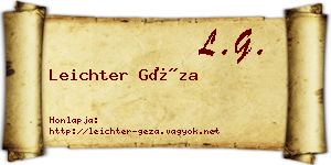 Leichter Géza névjegykártya