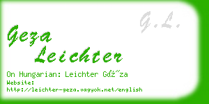 geza leichter business card